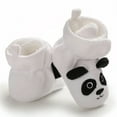 thumbnail image 3 of Baby Girls Boys Cozy Fleece Booties Panda Design Newborn Shoes Infant Footwear (White Panda, 6-12 Months), 3 of 13