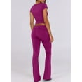 thumbnail image 4 of Lounge Sets for Women 2 Piece Foldover Yoga Flare Leggings Pants Crop Tops CasualOutfits Matching Tracksuit Set, 4 of 20
