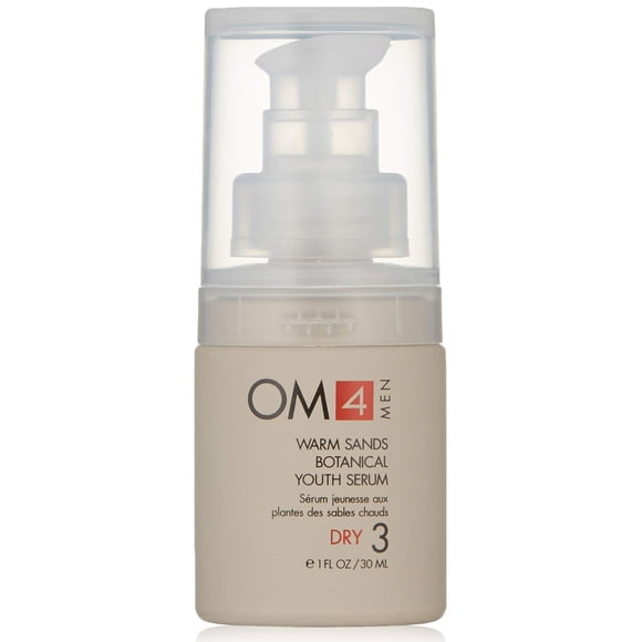 Organic Male OM4 Dry PASO 3: Suero juvenil botánico Warm Sands - Cuidado de la piel para hombres con vitamina C antienvejecimiento, aloe vera y ácido hialurónico