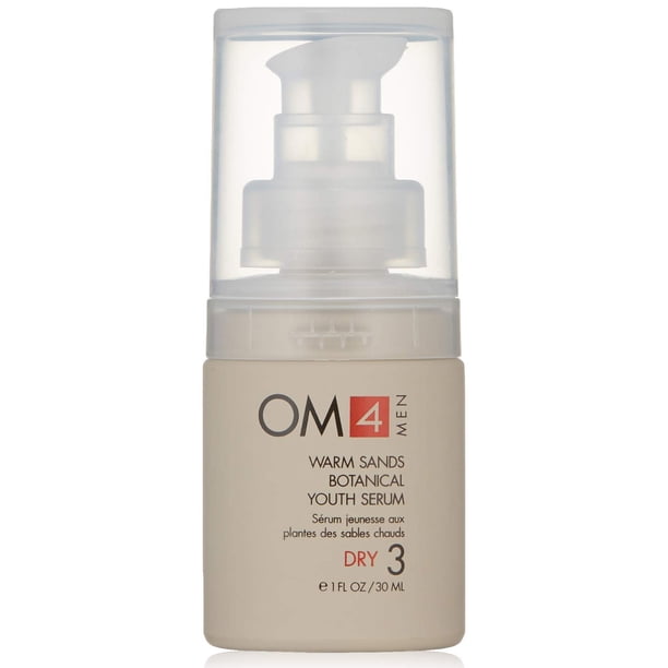 Organic Male OM4 Dry PASO 3: Suero juvenil botánico Warm Sands - Cuidado de la piel para hombres con vitamina C antienvejecimiento, aloe vera y ácido hialurónico