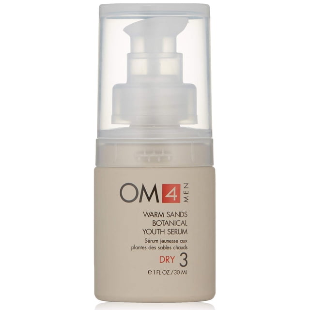Organic Male OM4 Dry PASO 3: Suero juvenil botánico Warm Sands - Cuidado de la piel para hombres con vitamina C antienvejecimiento, aloe vera y ácido hialurónico
