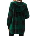 thumbnail image 2 of Innerwin Veste à Capuche Manches Longues Cardigan pour Femmes Manteau Confortable à Carreaux Vert m, 2 of 3