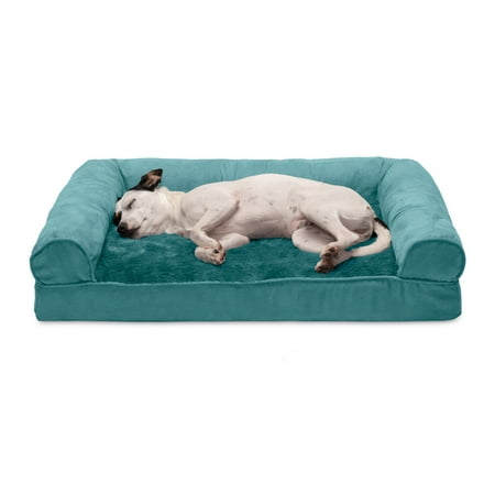 UPC: 0842229125146 | FurHaven Pet Products Plush & Suede Full Support Sofa Dog Bed – Deep Pool Medium