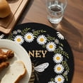 thumbnail image 3 of Black Daisy Bees Round 13 Inch Placemats Set of 2, Spring Farmhouse Honey Floral Rings HeatResistant Non Slip Place Mats for Dining Table, Wipeable Braided Kitchen Table Mats for Housewarming, 3 of 9