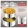 thumbnail image 4 of 10QT Stainless Steel Deep Fryer with Basket | Fish Fryer | Frying Pot with Lid, Grill Tongs & Thermometer | Not Compatible with Induction Cooktops | Perfect for Home & Outdoor Use | Dishwasher Safe, 4 of 4