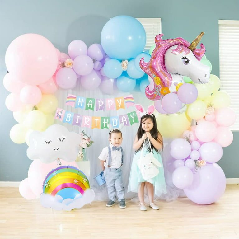 AYUQI Balloon Garland Arch Kit Pastel Rainbow Balloons Star Cloud