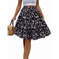 thumbnail image 2 of Women'S Floral Print Ruffle Hem Elastic High Waist Tie Front Skirt, 2 of 9