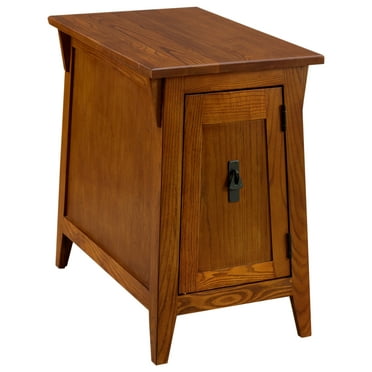 Leick Home 10032-RS Mission Cabinet End Table, Made with Solid Wood, Side Table for Living Room, Bedroom and Printer Stand, Russet Finish