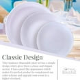 thumbnail image 3 of YOPTOP 10 Pcs Assiettes Jetables en Plastique au Design Moderne pour Fête, Service de Table Jetable Robuste 10,25” Vaisselle en Plastique Aspect Porcelaine Fine, Idéal pour Baby Showers Mariages Anniversaires, Blanc, 3 of 5