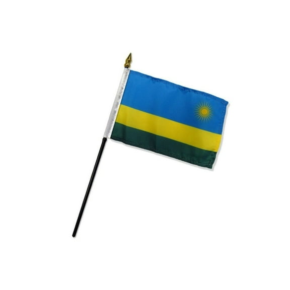 Rwanda 4x6in Stick Flag