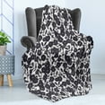 thumbnail image 4 of Floral Soft Flannel Fleece Blanket, Dark Charcoal Gardening Flowers Leaves and Swirls Modern Art Print Image, Cozy Plush for Indoor and Outdoor Use, 50" x 70", Dark Navy Blue White, by Ambesonne, 4 of 5