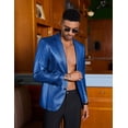thumbnail image 4 of COOFANDY Mens Sparkly Blazer Regular Fit Sport Coat Metallic 70S Disco Silver Jacket, 4 of 6