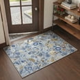 thumbnail image 4 of GENIMO 5'x7' Area Rug for Living Room, Machine Washable Non Slip Low Pile Rug for Bedroom Dining Room, Botanical Floral, Dusty Blue, 4 of 7