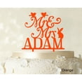 thumbnail image 1 of Mr And Mrs Wedding Custom Cake Topper With Birds And Rabbit Elegant Color Option Available 6-7 Inches Wide, 1 of 1
