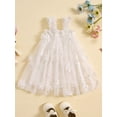thumbnail image 2 of JYYYBF Little Girl's Cami Tulle Dress Square Neck Sleeveless 3D Flower Leaf Embroidery Princess Dress Infant Toddler Summer Clothes, 2 of 6