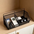 thumbnail image 4 of Wall Mounted Metal Hanging Storage Basket, Small Wire Mesh Organizer - Space Saving Container for Kitchen Bedroom and Home Organization (Black), 4 of 8