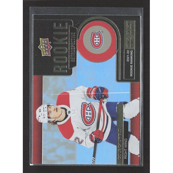 2022 Upper Deck Series 1 Rookie Retrospective RR-9 Cole Caufield Canadiens Hockey Card Montreal Canadiens NHL Ice Hockey Trading Card