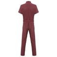 thumbnail image 4 of Choomomo Coveralls for Men Short Sleeve Front Zipper Work Overalls Jumpsuit with Pockets Mechanics Burgundy XXL, 4 of 7