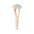thumbnail image 3 of Angara Natural 0.45 Ct. Aquamarine with Diamond Infinity Ring in 14K Rose Gold for Women (Ring Size: 12), 3 of 9