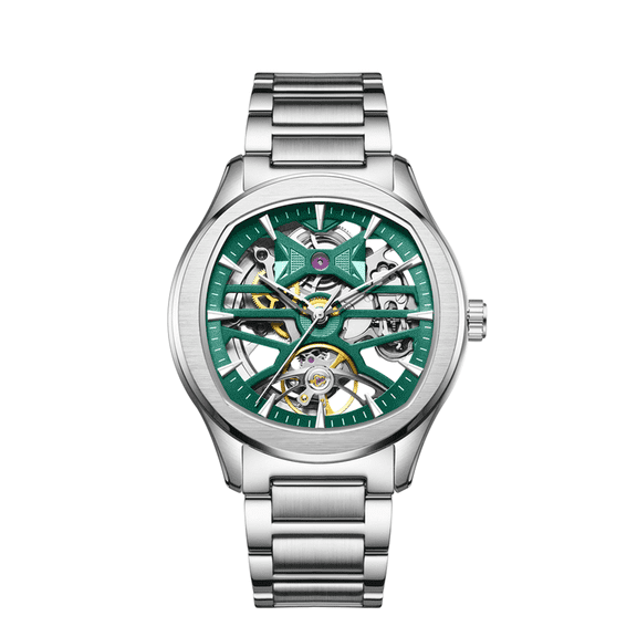 MEGIR Men's Mechanical Watches Luxury Business Casual Wristwatch Hollow Out Automatic Movement Clock