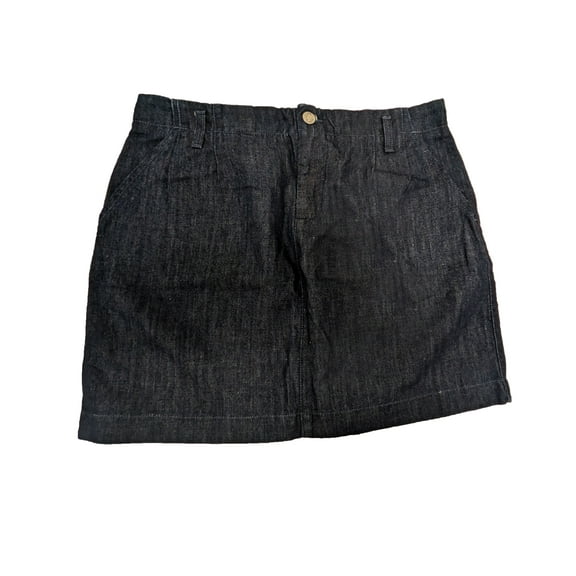 GANT Women's Dark Blue Cotton Linen Chambray Skirt 440870 Size 10