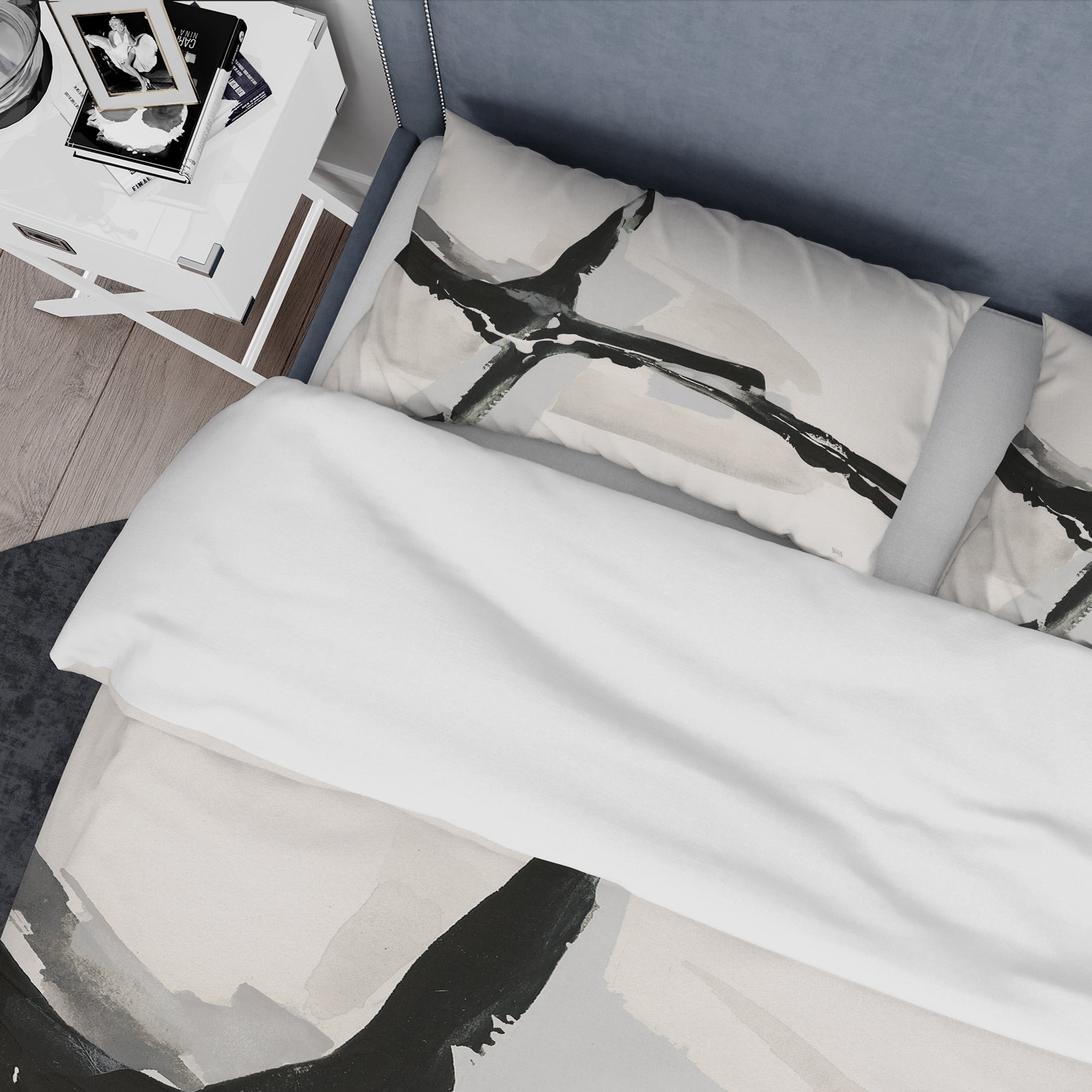 Designart 'Abstract Neutral I' Geometric Duvet Cover Set