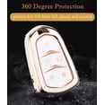 thumbnail image 3 of Key Fob Cover Compatible with Fit for Cadillac Escalade ATS CTS CT6 STS SRX XT5 Keychain Case Holder Protector,Ivory, 3 of 7