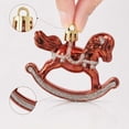 thumbnail image 4 of 2026 Christmas Indoor Home Decor Christmas Rocking Horse Ornaments 3 Pack Shiny Metallic Glitter Rocking Horse Baubles 8cm Vintage Mini Hanging Decorations For Xmas Tree, 4 of 7