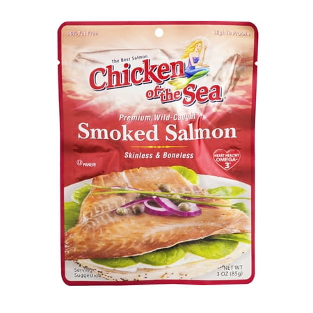(2 Pack) Chicken of The Sea Wild Skinless Boneless Smoked Salmon, 3 oz (Best Condiment For Salmon)