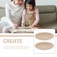 thumbnail image 2 of USHOBE 2 Pcs Plate Model Toys Kids Role Play Kitchen Wood Beige Parent-Child Interaction, 2 of 4