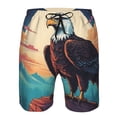 thumbnail image 3 of Balery Cartoon Iceberg Bald Eagle Traje de Baño Estilo Hawaiano para Hombre, Shorts de Secado Rápido con Bolsillos-Large, 3 of 6