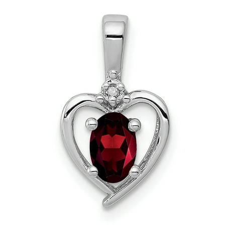 Red January Charm - 925 Sterling Silver Red Garnet Diamond Pendant Charm Necklace Set Birthstone January Gifts For Women For Her