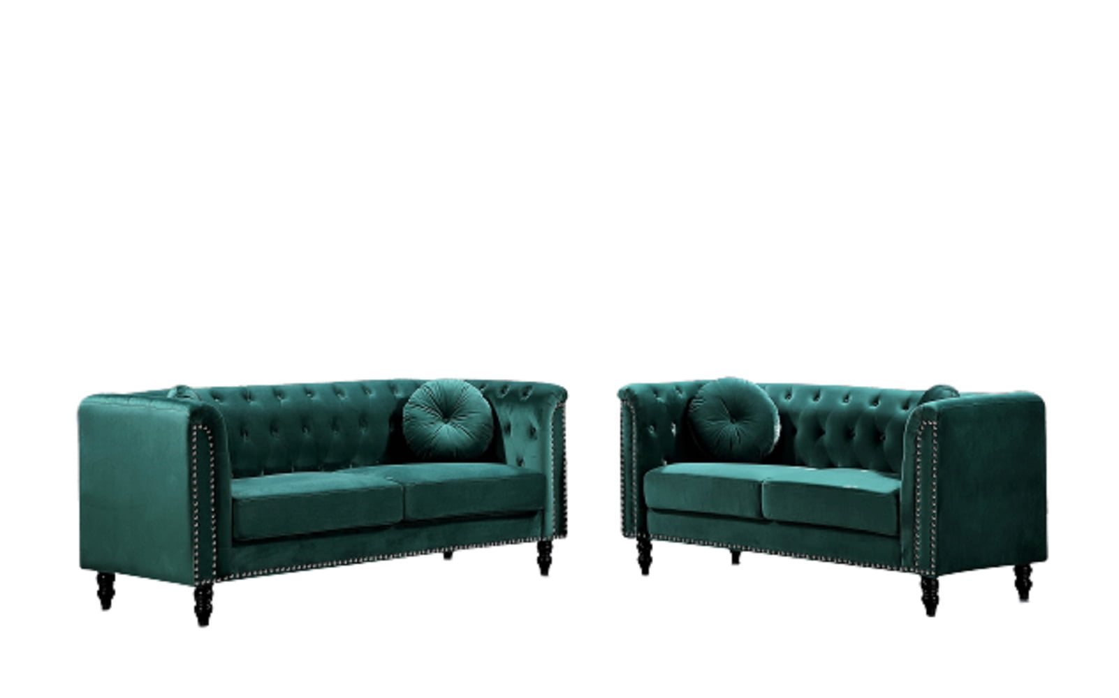 Uspridefurniture Lueck 2Pcs Velvet Living Room Set, Green