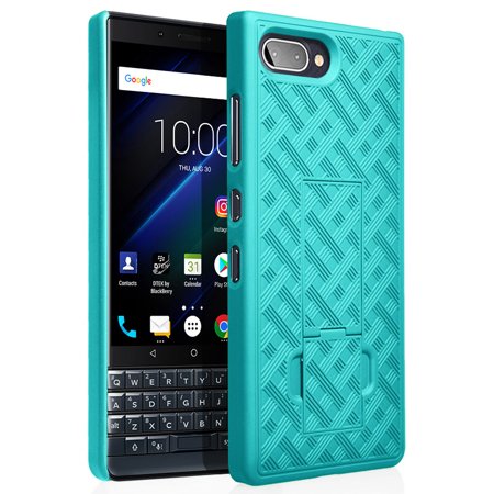 BlackBerry Key2 LE Case, Nakedcellphone Slim Ribbed Rubberized Hard Shell Cover [with Kickstand] for BlackBerry Key2 LE Phone [[ONLY FOR LE MODEL]] BBE100-1, BBE100-2, BBE100-4,