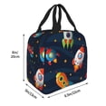 thumbnail image 2 of Bingfone Spaceships and Stars Print Lunch Bag Insulated Lunch Box, Small Leakproof Cooler Food Lunch Containers Reusable High Capacity Lunch Tote Bags for Work, Travel, Outdoor, 2 of 5