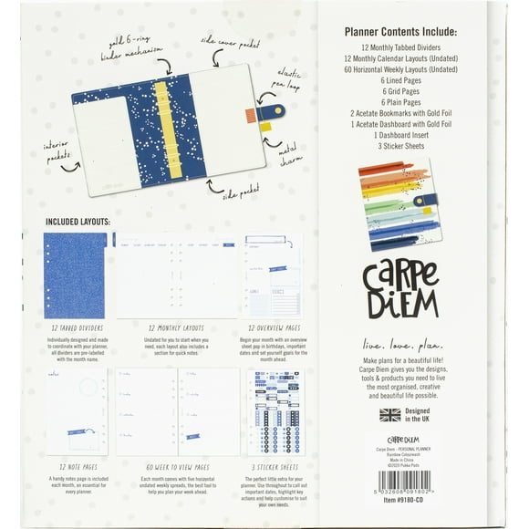Carpe Diem Planificateur Personnel-Lavage Couleur