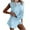 Light Blue, variant on WRKEKC 2 Piece Sets for Women, Summer Outfits for Women, Ladies' Casual Solid Color Trendy Round Neck Sleeveless Tank Tops and Elastic Waist Shorts Set