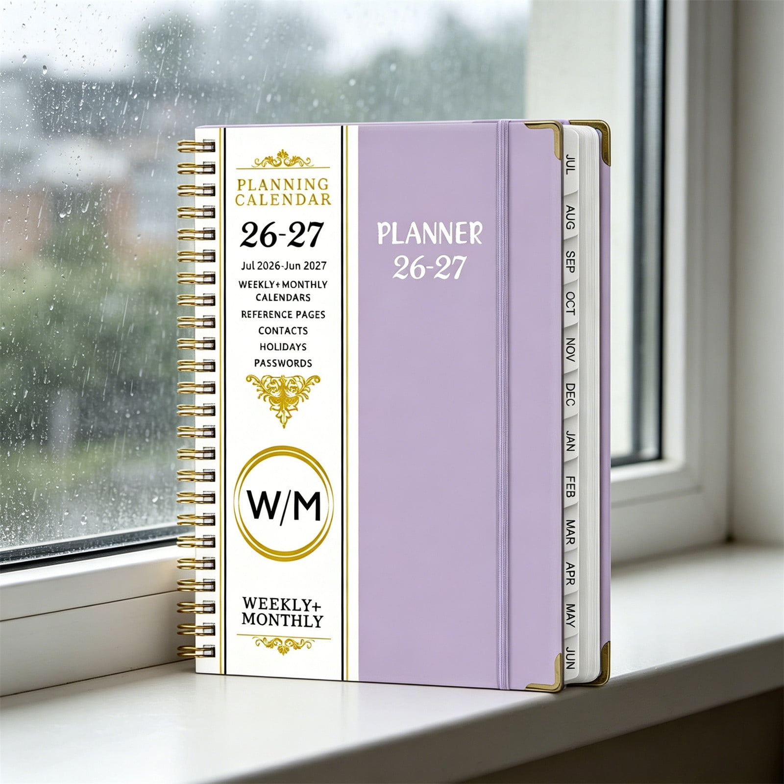 A5 Size Planning Notebook with Tabbed Dividers and Monthly Calendar Layout - Spiral Bound Schedule Book for Goal Setting and Time Management - Productivity Journal with Separating Pages