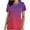 Purple, variant on QATAINLAV Womens Medical Scrub Shirt Criss Cross V Neck Short Sleeve Nursing Tops Casual Working Uniform Pocket Tee on Sale Blue L