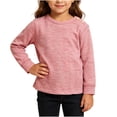 thumbnail image 2 of Bixock Toddler Girls Long Sleeve Shirts,Kids Crewneck Pullover Tops Solid Color Brushed Dralon Knit Thermal Layering Top Boys Girls Warm Shirt for Cold Winter Wear Girls Clothings, 2 of 7