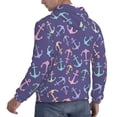 thumbnail image 3 of Hoodies for Men - Colorful anchor purple cute Long Sleeve Comfrt Men'S Fashion Hoodies & Sweatshirts, Sweatshirts for Men Hoodies Pullover Clothing Clothes with Pouch, 3 of 7