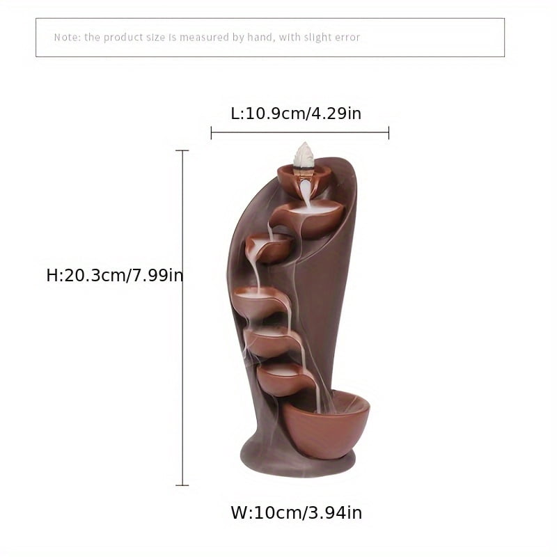 1pc,Handmade Torch Design Ceramics Waterfall Incense Burner Creative Home Decor Incense Holder Portable Ceramic Censer (Without Incense)