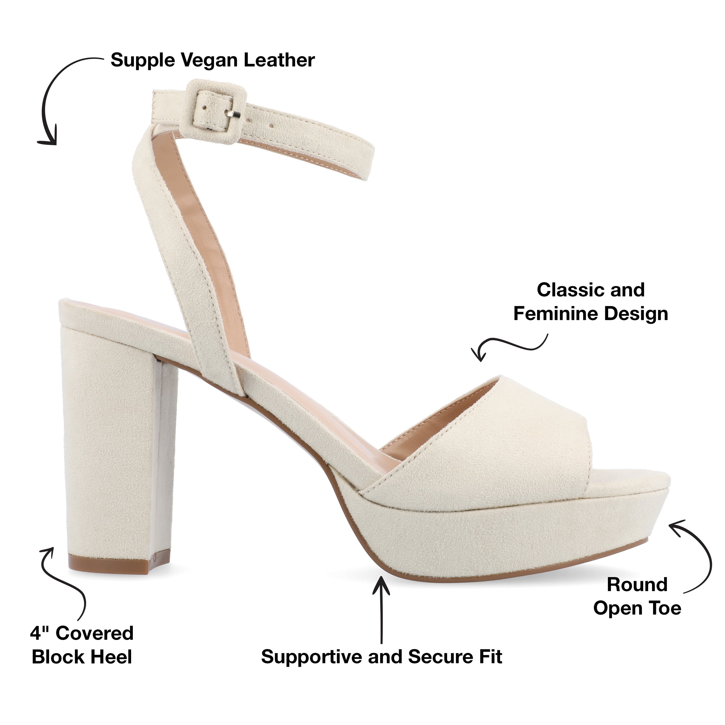 Journee Womens Nairri Vegan Leather Platform Heel Dress Sandals, Widths Available