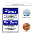 thumbnail image 3 of Please Wash Or Sanitize Your Hands Before Returning To Work Office Notice Outdoor Novelty Display Health and Safety Unique Aluminum Metal Sign 18"x24", 3 of 5