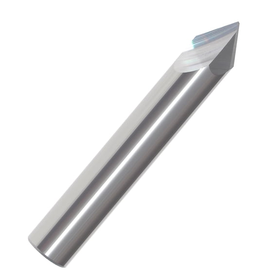 1/8" Diameter 2 Flute Single End Pointed Tip 60 Included Angle Carbide Chamfer Mill , 1/8"SHANK, 1-1/2"OAL