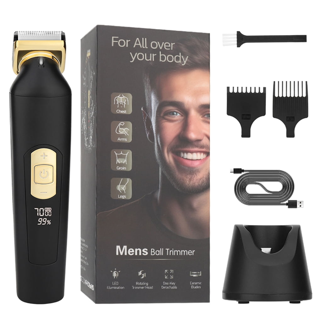 Groin & Body Hair Trimmer for Men Electric Trimmer Pubic Trimmer Body Shaver Waterproof Wet/Dry Body Shaver Groomer