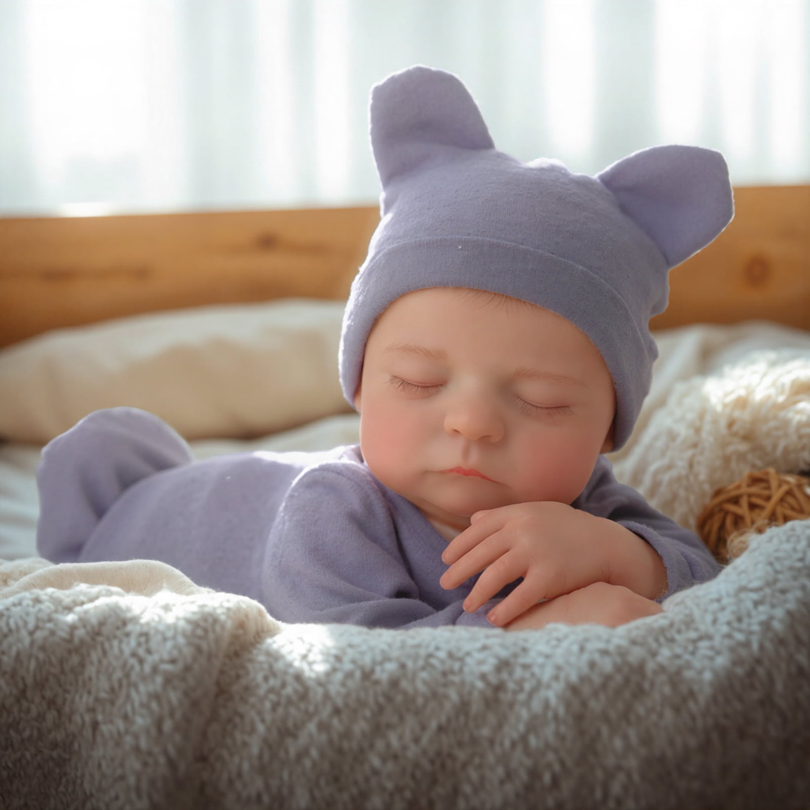 RSG 17 Inch Eyes Closed Sleeping Reborn Baby Doll, Soft Cloth Body with Accessories & Gift Box, Gift for Kids 3+