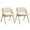Natural, Beige, variant on Gymax Set of 2 Dining Chairs Folding Kitchen Chair w/ Rubber Wood Legs Padded Seat Natural & Beige