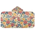 thumbnail image 5 of Yayeee Kids Hooded Towel with Hand Pockets Beach Soft Absorbent Bath Wrap 50 x 23.5 inch, Vibrant Flowers Pattern, 5 of 5