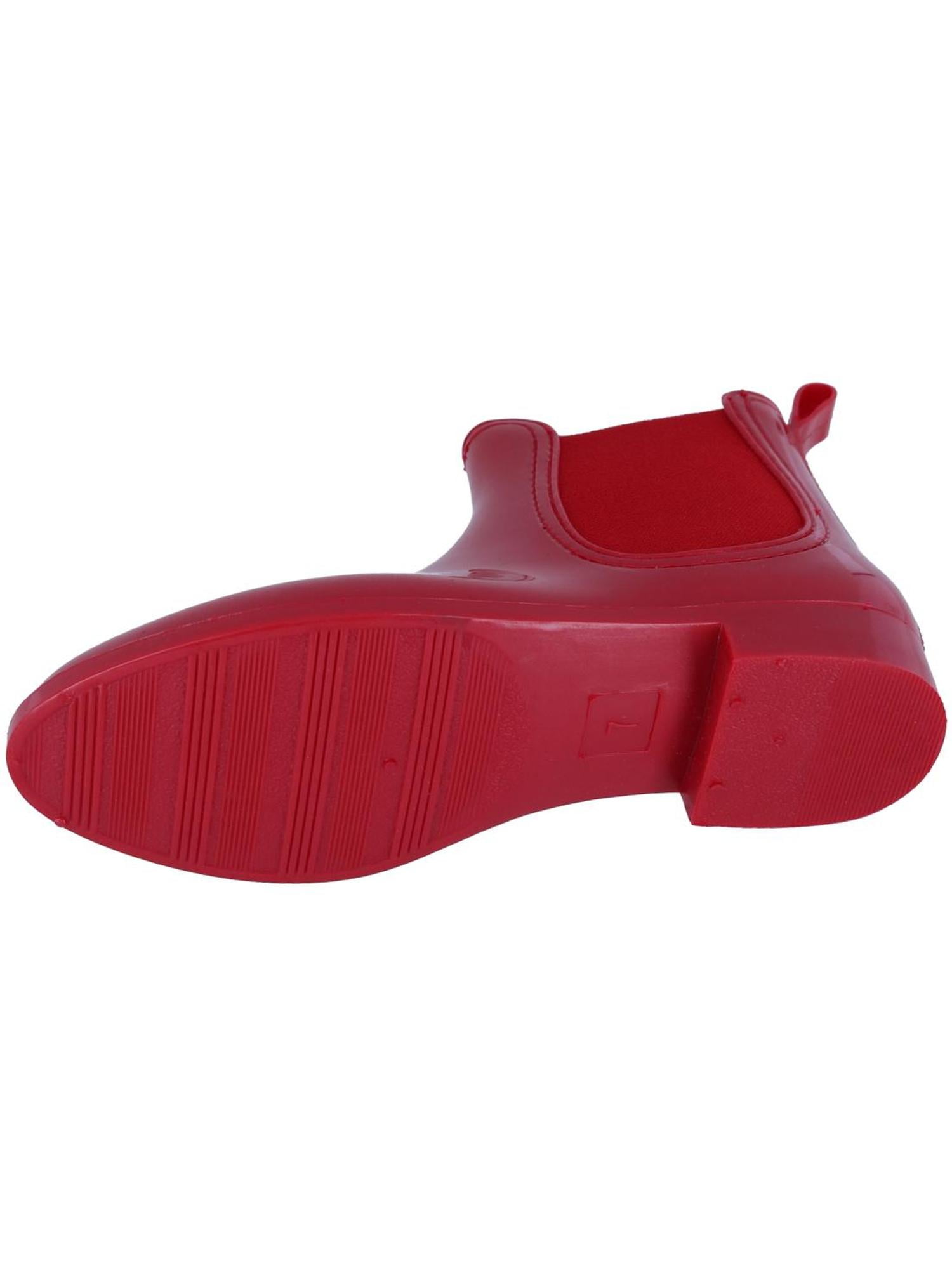 CTM  Solid Color Waterproof Ankle Rain Boots (Women)